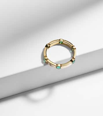 Bague Stepping Stone en or jaune 18 ct et émeraudes | Ileana Makri