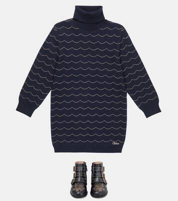 Cotton-blend sweater dress | Chloé Kids