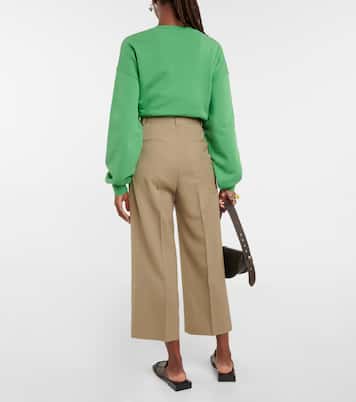 High-rise pleated cropped pants | Acne Studios