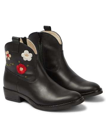 Embroidered leather ankle boots | Il Gufo