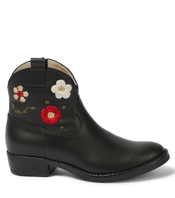 Embroidered leather ankle boots | Il Gufo