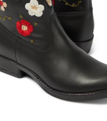 Embroidered leather ankle boots | Il Gufo