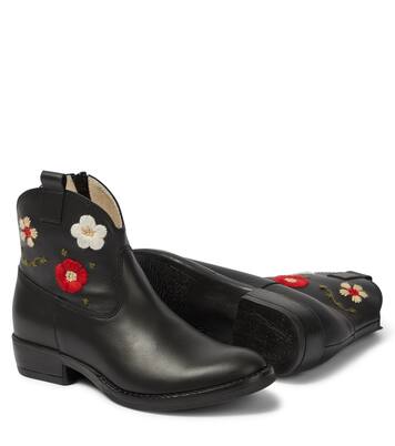 Embroidered leather ankle boots | Il Gufo