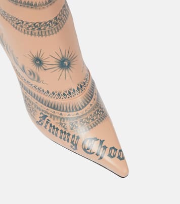 X Jean Paul Gaultier Overknee-Stiefel Tattoo aus Leder | Jimmy Choo