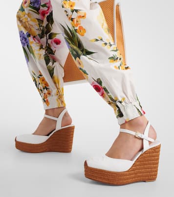 Espadrillas in pelle con logo e zeppa | Dolce&Gabbana