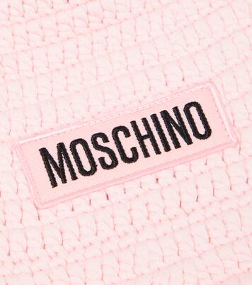 Logo crochet cotton beanie | Moschino Kids