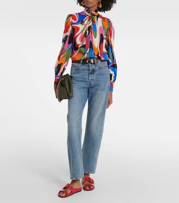 Mayfu croc-effect leather sandals | Manolo Blahnik