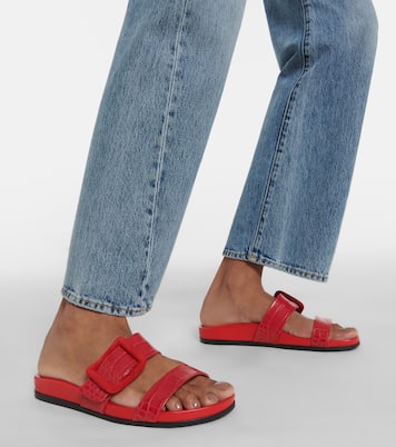 Mayfu croc-effect leather sandals | Manolo Blahnik