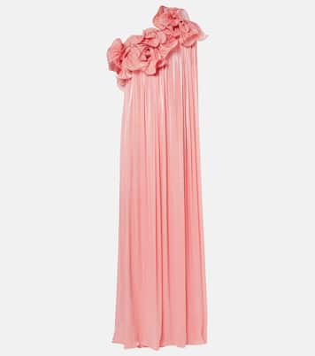 Charmain plissé georgette gown | Costarellos