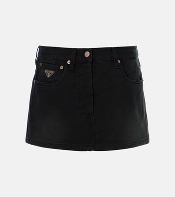 Low-Rise-Minirock aus Denim | Prada