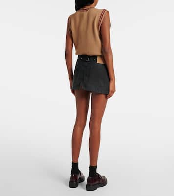 Low-Rise-Minirock aus Denim | Prada