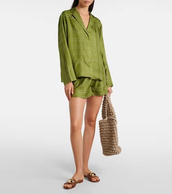 Shorts de pijama de satén de seda | Toteme