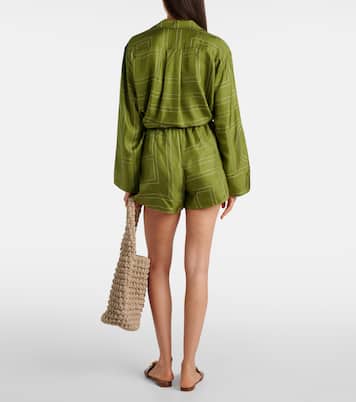 Shorts de pijama de satén de seda | Toteme