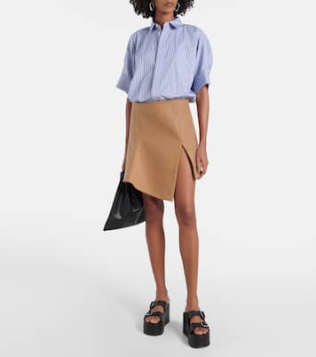 Minikleid aus Baumwollpopeline und Wolle | Sacai