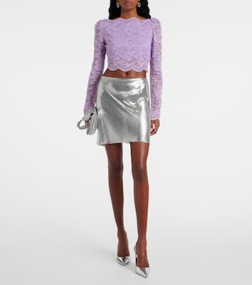 Cropped-Top aus Spitze | Rabanne