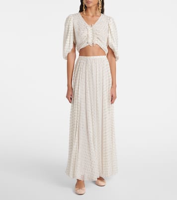 Jacquard silk-blend muslin crop top | Chloé