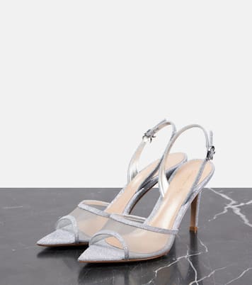 Halley 85 metallic leather slingback pumps | Gianvito Rossi