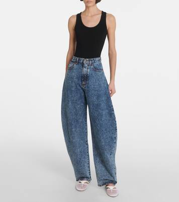 Mules Infradito de red y piel | Alaïa