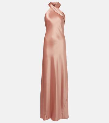Robe longue Pandora en satin  | Galvan