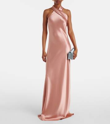 Robe longue Pandora en satin  | Galvan