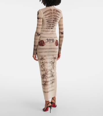 Robe longue Trompe l’œil en résille | Jean Paul Gaultier