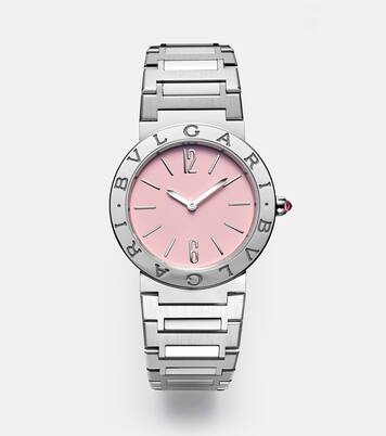 Bvlgari Bvlgari 33mm stainless steel watch with rubellite | Bvlgari