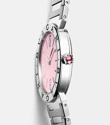 Bvlgari Bvlgari 33mm stainless steel watch with rubellite | Bvlgari