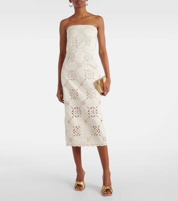 Robe midi Nettia brodée en coton | Veronica Beard