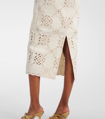 Robe midi Nettia brodée en coton | Veronica Beard