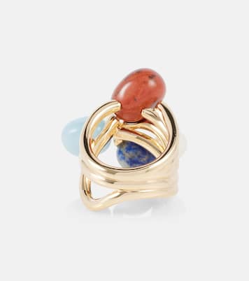 Mellow gold-plated ring with gemstones | Zimmermann