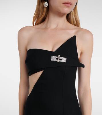 Robe longue asymétrique en laine mélangée | David Koma