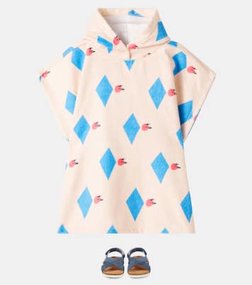 Diamond Bird printed terry poncho | Jellymallow