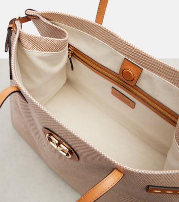 Antibes leather-trimmed canvas tote bag | Valentino Garavani