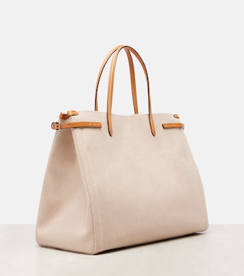 Antibes leather-trimmed canvas tote bag | Valentino Garavani