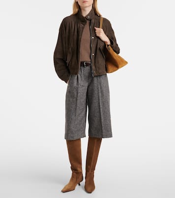 Stiefel Monili aus Veloursleder | Brunello Cucinelli