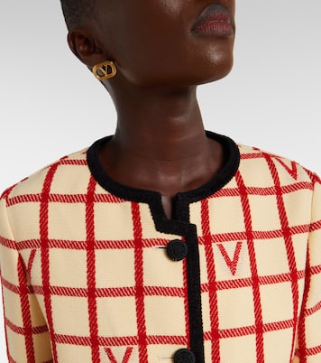 VLogo checked wool and cotton jacket | Valentino