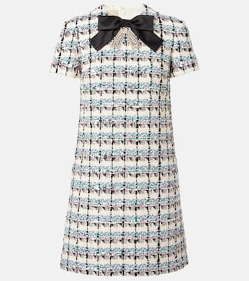 Embellished checked tweed minidress | Valentino
