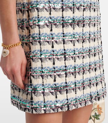 Embellished checked tweed minidress | Valentino