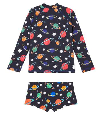 Printed rashguard top and swim trunks set | Fábula