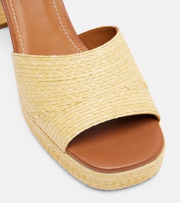 Jodie raffia and leather platform sandals | Staud