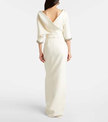 Bridal Amaris embellished crêpe gown | Safiyaa