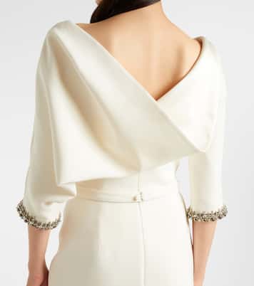 Bridal Amaris embellished crêpe gown | Safiyaa