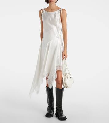 Robe midi asymétrique en satin | Acne Studios