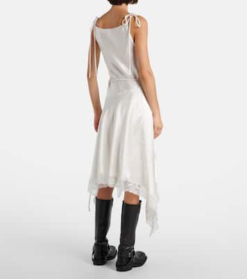 Robe midi asymétrique en satin | Acne Studios