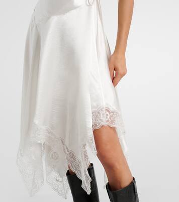 Robe midi asymétrique en satin | Acne Studios