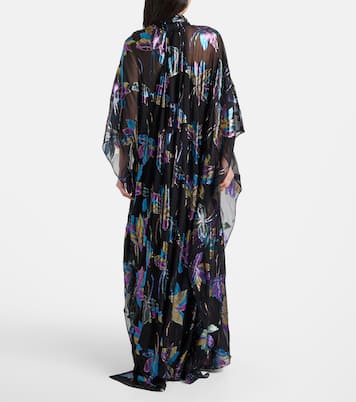 Stevie tie-neck silk-blend lamé kaftan | Taller Marmo