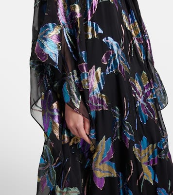 Stevie tie-neck silk-blend lamé kaftan | Taller Marmo