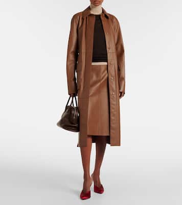 Falda midi Niven de piel  | Joseph