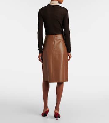 Falda midi Niven de piel  | Joseph