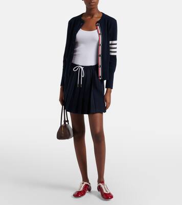Minifalda de lana a rayas plisada | Thom Browne